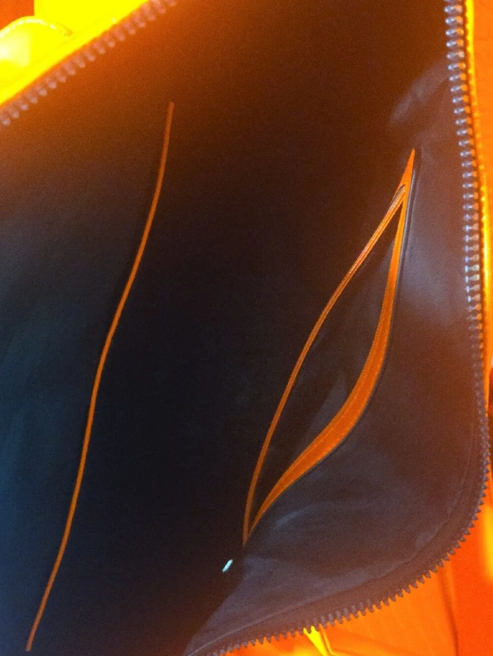 Orange Faux-Croc Tote and Travel Bag Set